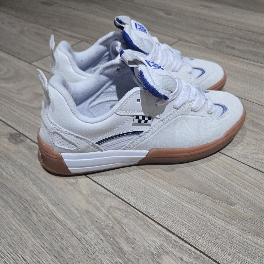 Vans White and Blue Athletic Shoes - Picture 4 of 5